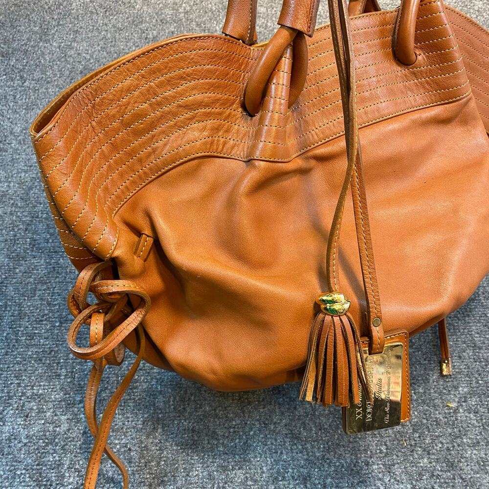 Dolce Gabbana XX Anniversary Brown Genuine Leather Hobo Shoulder Bag Large Purse - Picture 7 of 13